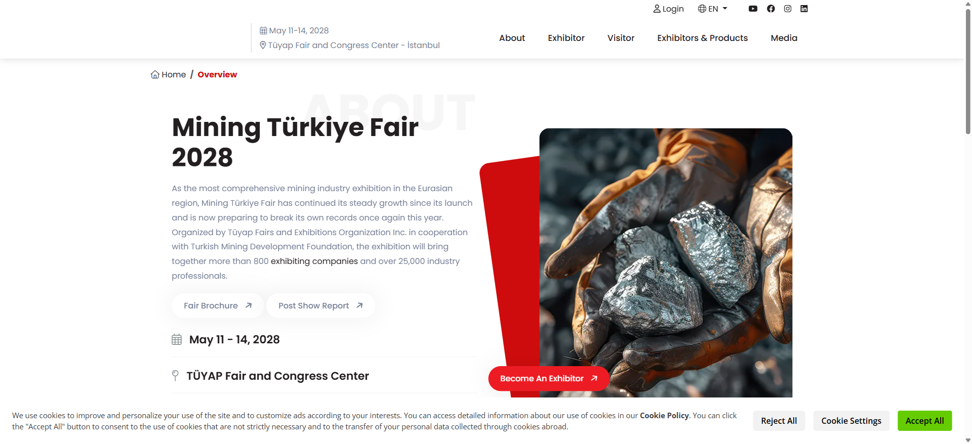 土耳其国际矿山机械展Mining Türkiye 2028:781家参展企业与23,790名观众的下一届