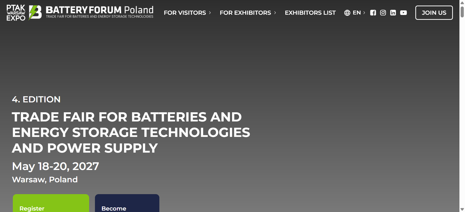 波兰电池与储能技术展 BATTERY FORUM Poland 2027：第4届，上届1.13万名观众、169家展商
